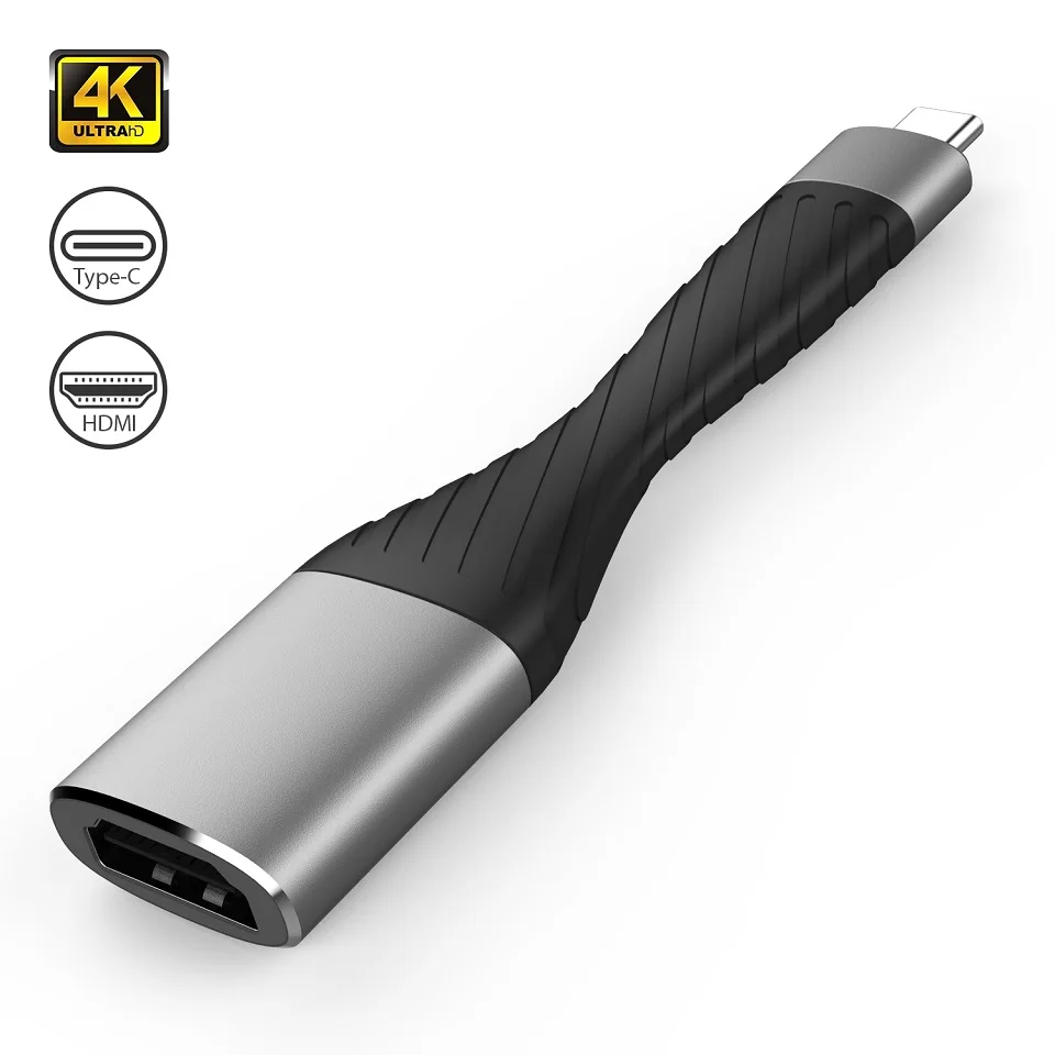 

JZYuan USB C Converter Portable USB C Male to HDMI 4K 30Hz Female Adapter Thunderbolt 3 USB C HDMI for MacBook Pro Samsung S8 S9