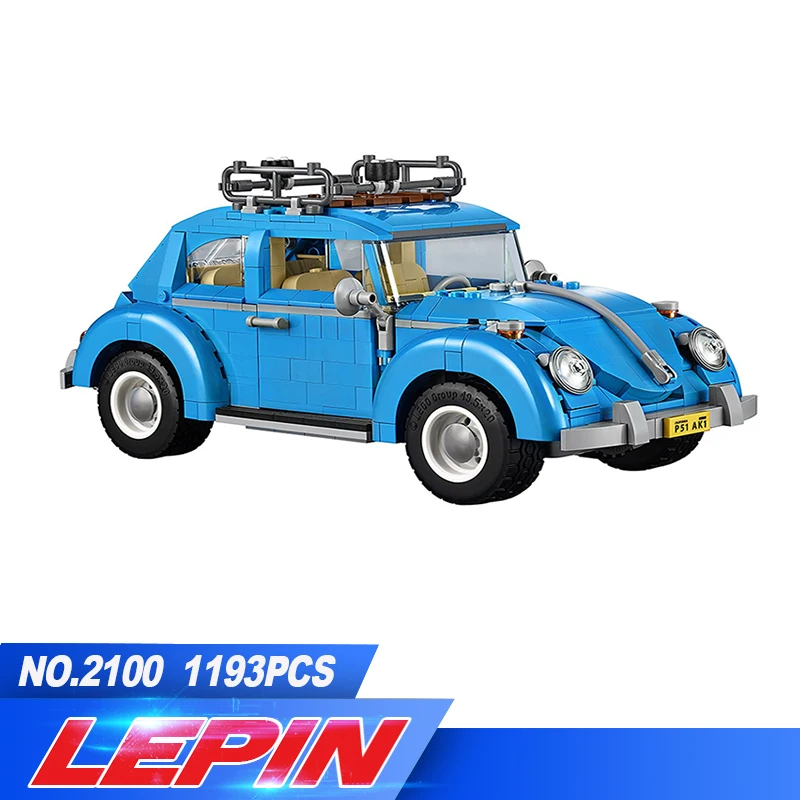 

LEPIN 21003 1193Pcs Creator Series City Car Beetle model Building Blocks Compatible legoed 10252 Blue Technic children toy gift