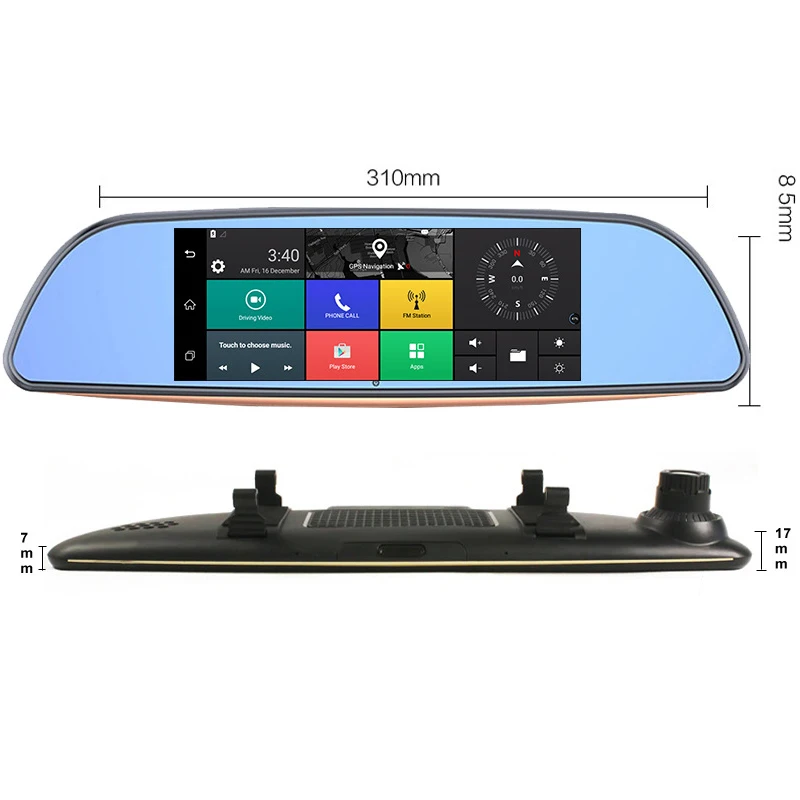 

7 Inch Dual Recording Reversing Rearview Dash Cam Car Dvr 3G Voice Controlled Bluetooth Vehicle Rearview Mirror Traffic Recorder