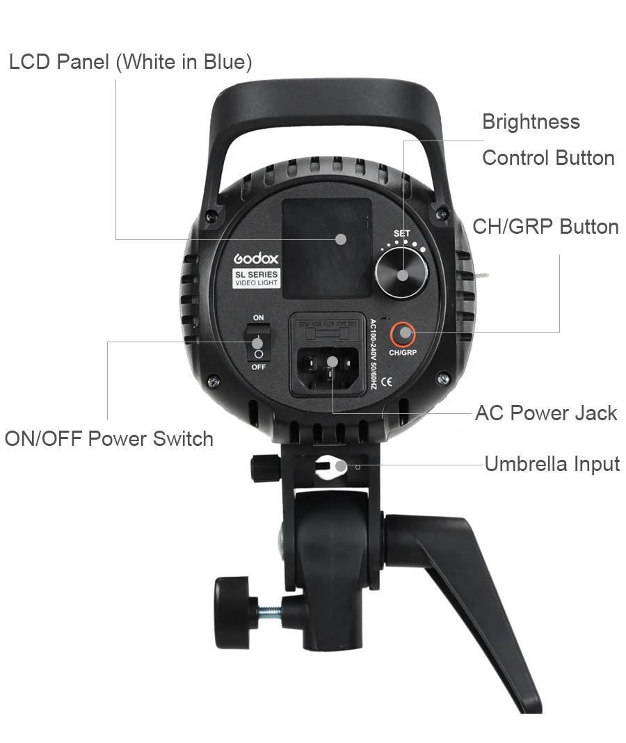 Godox SL-60W светодиодный видео светильник 5600K белая версия видео светильник непрерывный светильник Bowens крепление для студийной записи видео 110 В 220 В