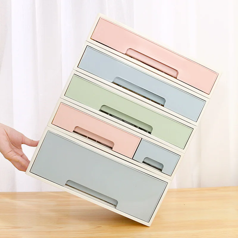 

DIY Desktop Plastic Storage Box Drawer Type Makeup Organizer Cosmetic Container Eco-Friendly Lipstick Storage Case Jewelry Boxes