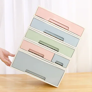 

DIY Desktop Plastic Storage Box Drawer Type Makeup Organizer Cosmetic Container Eco-Friendly Lipstick Storage Case Jewelry Boxes