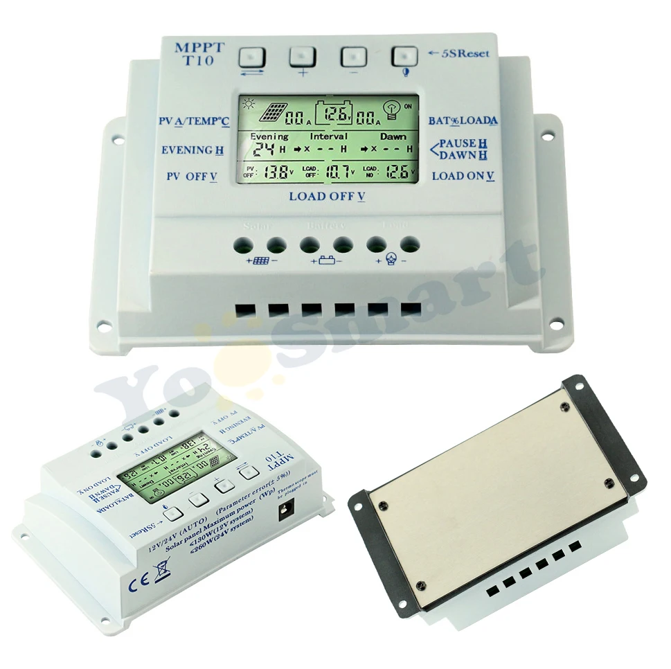 Controlador de Carga Regulador de Bateria Solar de 12v Solar Mppt 40a - 24v Bateria Automática Lcd Duplo Temporizador Controle T10 T20 T30 T40 10a 20a 30a 30a 40a, controlador de carga solar de