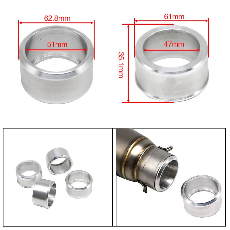 Новое поступление 60 мм до 51 мм мотоцикл выхлопной адаптер Редуктор Соединительная труба для 60 мм выхлопной 51-38 мм