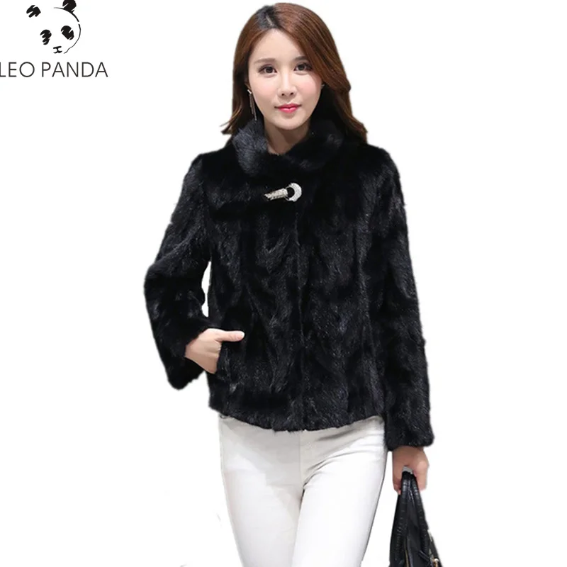 

Real Mink Fur Coat 2019 Luxury Fur Coat Natural Fur Women Winter Short Coats Black Real Mink Coat Female Outerwear manteau