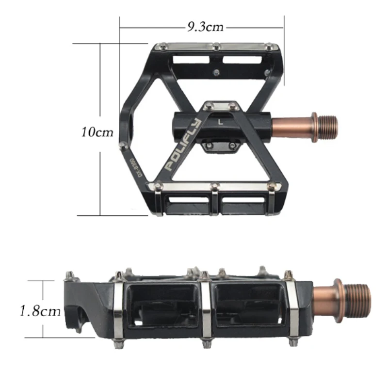 1 PAIR Aluminum Road Mountain Bike Platform Pedals Flat Sealed Bearing 9/16'' Spiffy+