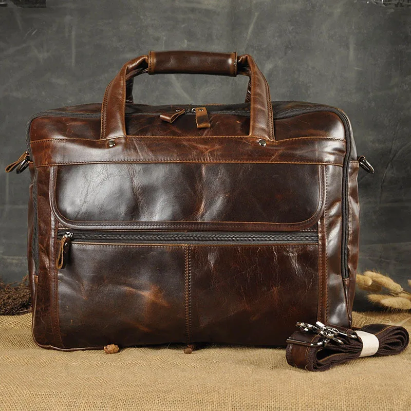 Fashion Men Genuine Leather Handbag High Quality Business Laptop Bag Brand Designer Briefcase Casual Crossbody Shoulder Bolsa new high quality leather men laptop briefcase bag 14 inch computer bags handbag business bag fashion laptop handbag for men