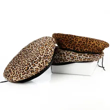 Женские Элегантные береты с леопардовым принтом, модные береты, осенне-зимние шапки для женщин, регулируемая Хлопковая универсальная шапка