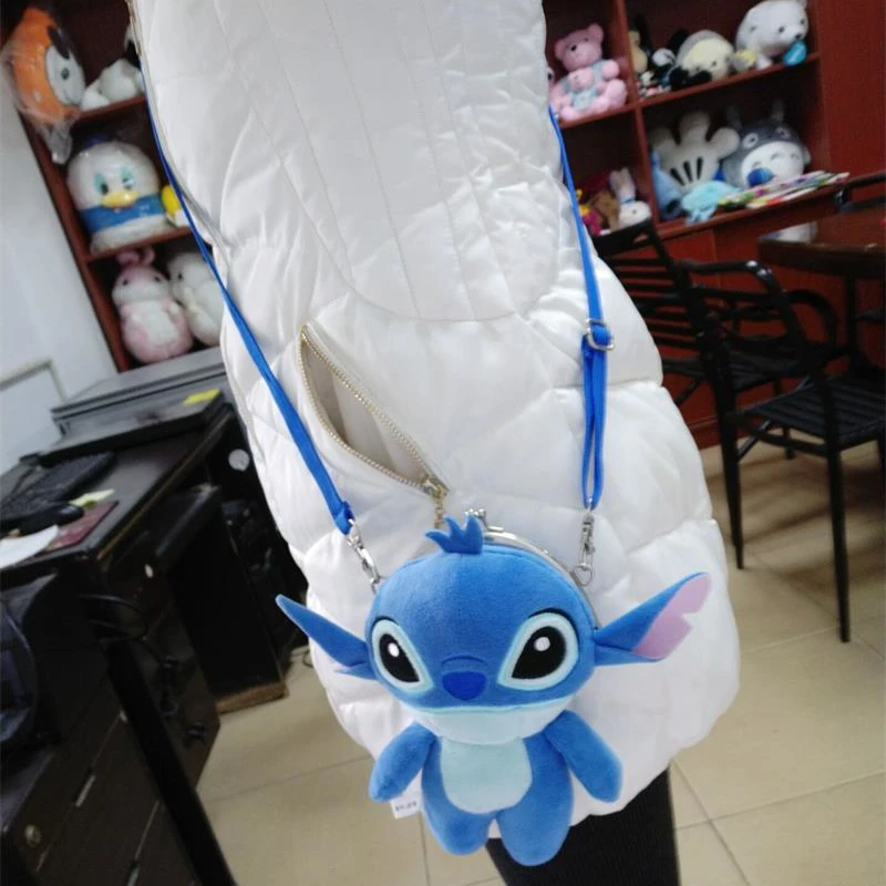 

18cm Stitch bear Plush toys plush Backpack Kawaii Stuffed Bag Shoulder Coin Purse for Girls and kids