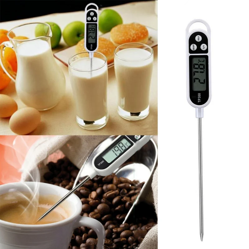 Цифровой Кухонный Термометр для еды, для мяса, воды, молока, чая, водонепроницаемый, для приготовления пищи, электронный термометр для духовки, кухонные инструменты
