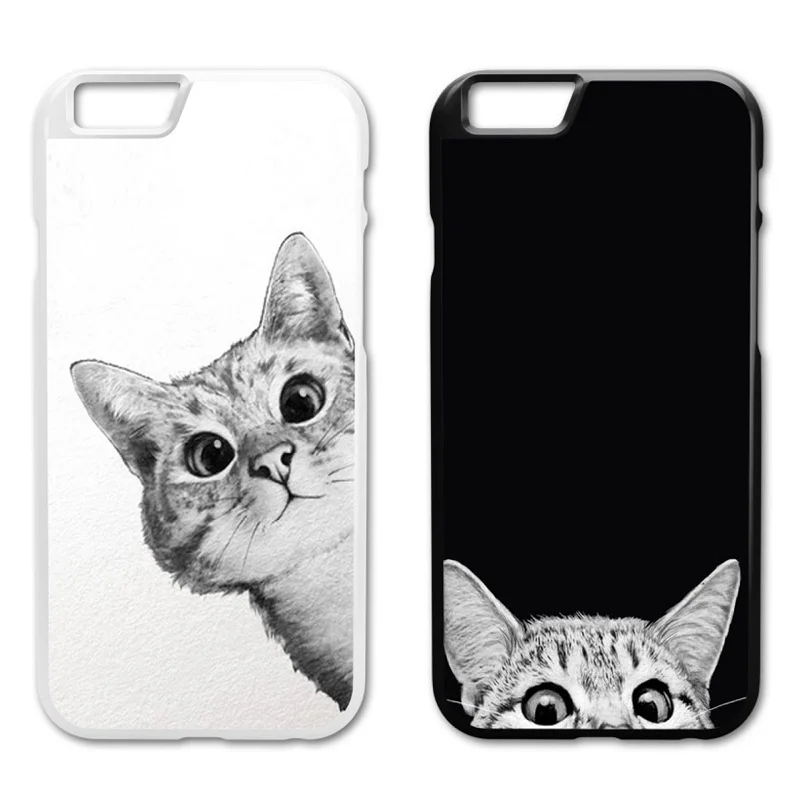 Я вижу вас мой белый черный чехол с изображением кота для iPhone 5 5S 6 6S 7 8 Plus X XS Samsung