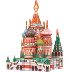 3D миниатюрные соборы Святого Василия Россия Бумажная модель papercraft Развивающие головоломки DIY игрушки подарок на день рождения для детей