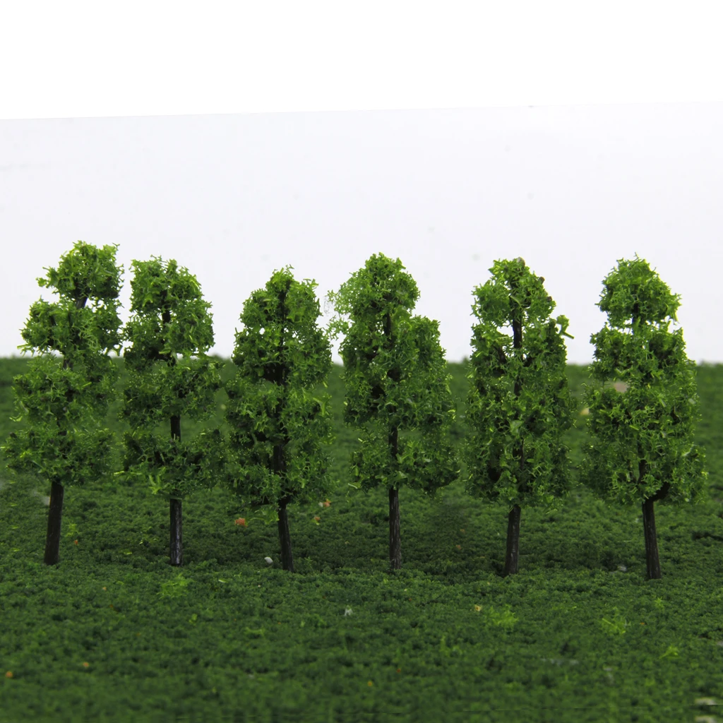 20Pcs 1/200 Scale Plastic Pagoda Trees Model Train Park Railway Railroad Street Layout Scenery Dark&Light Green