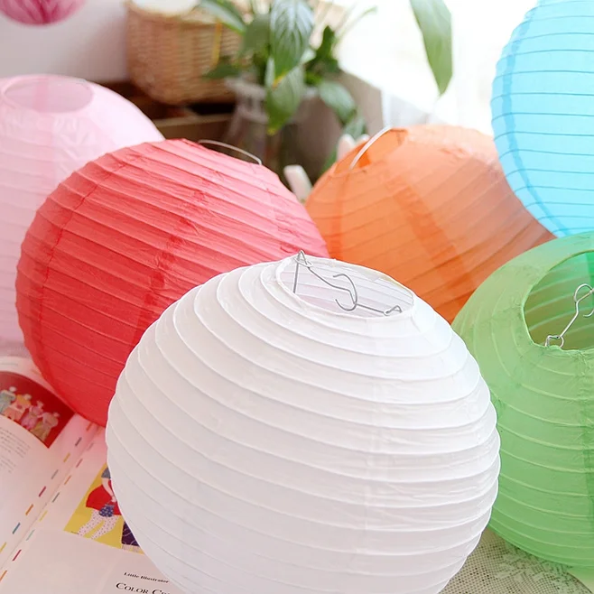 

16" 40cm Round Chinese Paper Lantern White Blue Purple Lampion Wedding Engagement Birthday Party Decoration Hanging Paper Balls