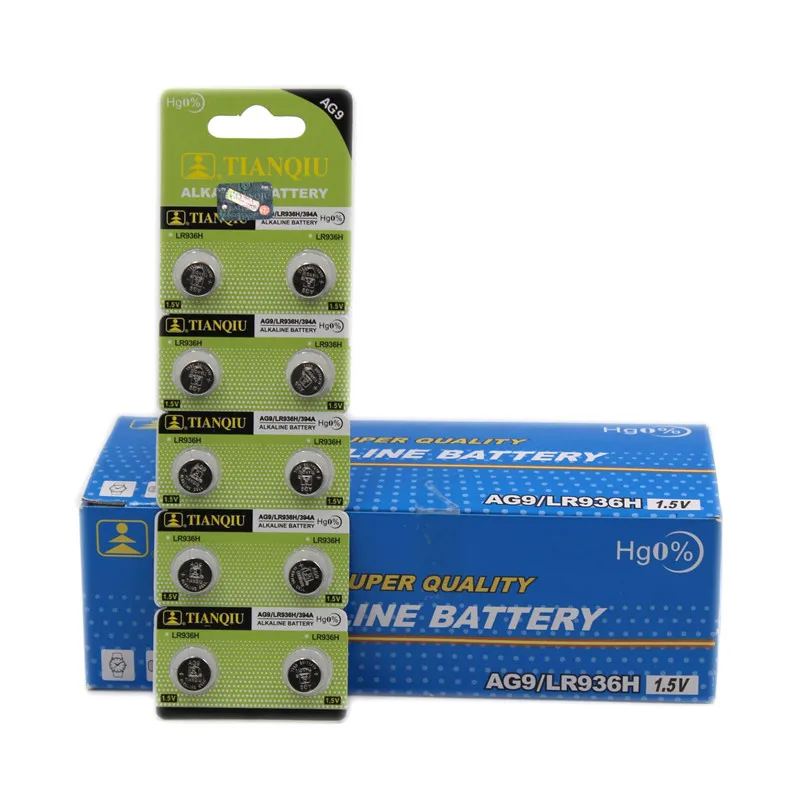 

10pcs/pack button cell batteries AG9 Alkaline Battery 1.55V AG9 394 SR936SW 194 V394 LR936 electronic battery