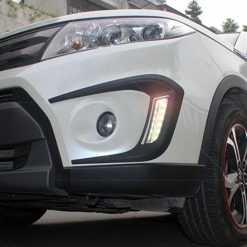 Decorativa para Farol Estilo de Carro Farol de Milha Adesivo para Suzuki Capa Adesiva Dianteiro Peças Abs Plástico Decorativo Case Vitara 2020 2 2 Estilo de cromo