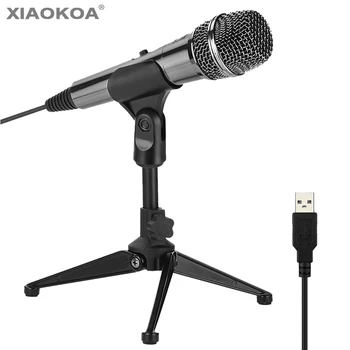 

Upgrade handheld Condenser Usb recording Microphone for Computer mac Studio with Adjustable stand Microfone Karaoke Mic XIAOKO