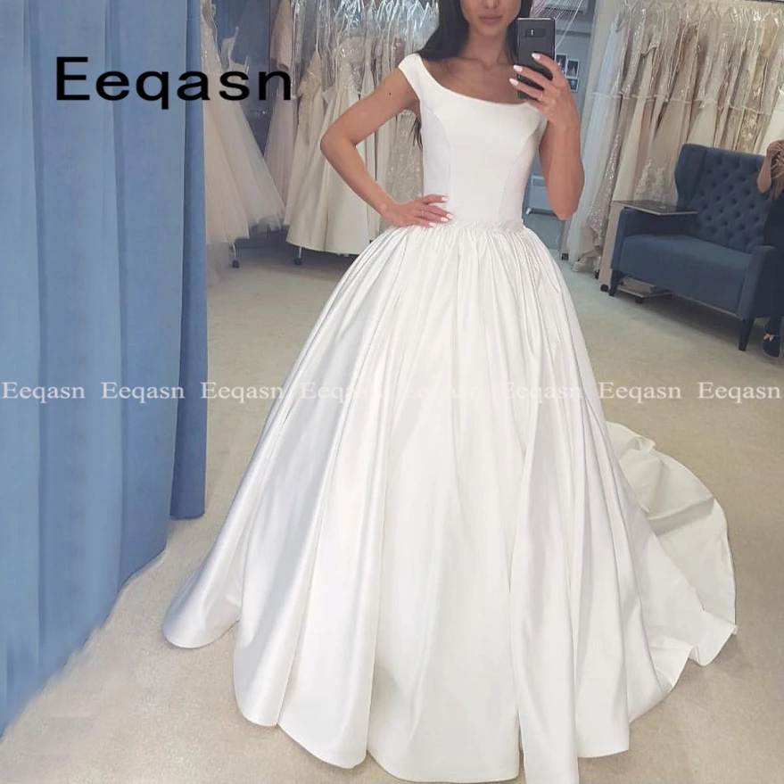 princess satin wedding dress