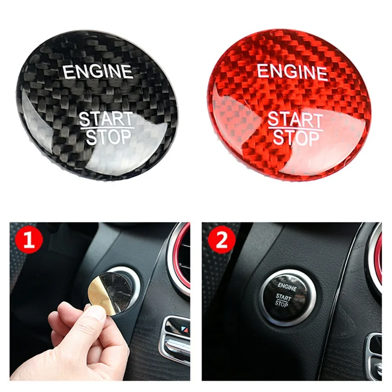 

For Mercedes Benz A B C GLC GLA CLA ML GL Class W176 W246 W205 X253 X156 C117 Engine Start Button Carbon Fiber Cover Car Styling