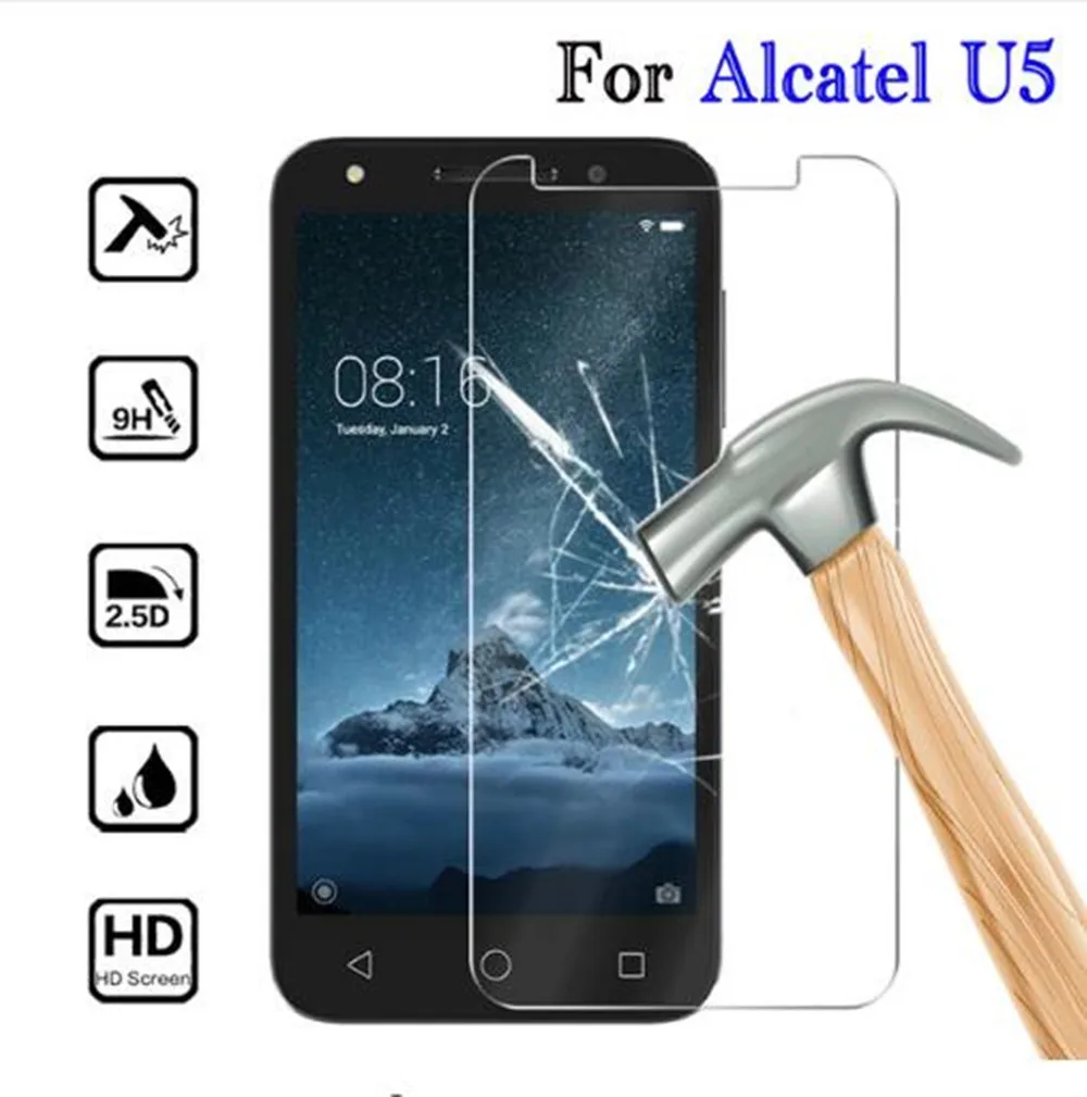 

2PCS Tempered Glass 9H Protective Film Screen Protector phone for Alcatel U5 3G 4G HD 4047X 4047D 5044Y 5044D 5044T 5044I 5047D