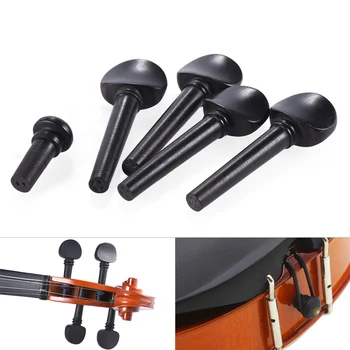

1/8 1/4 1/2 3/4 4/4 1/10 1/12 1/32 Size Ebony Wood Violin Fiddle Tuning Pegs Endpin Set Replacement Black