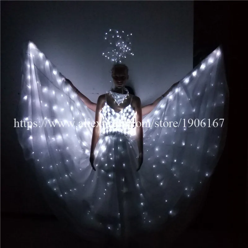NEW belly dance lamp props women belly dance open 360 degrees LED Shining wings girls wings angle of opening dancer props wings06