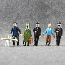 3.6-8.5cm The Adventures of Tintin PVC toys TINTIN SNOWY CAPTAIN HADDOCK THOMSON & THOMPSON CALCULUS Action figure Dolls