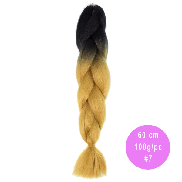 AliRobam Ombre Jumbo Braids Hairstyles Hair For Russian Women Big Box Braids Colors Synthetic Braiding Hair 24'' 100g - Цвет: NC/4HL