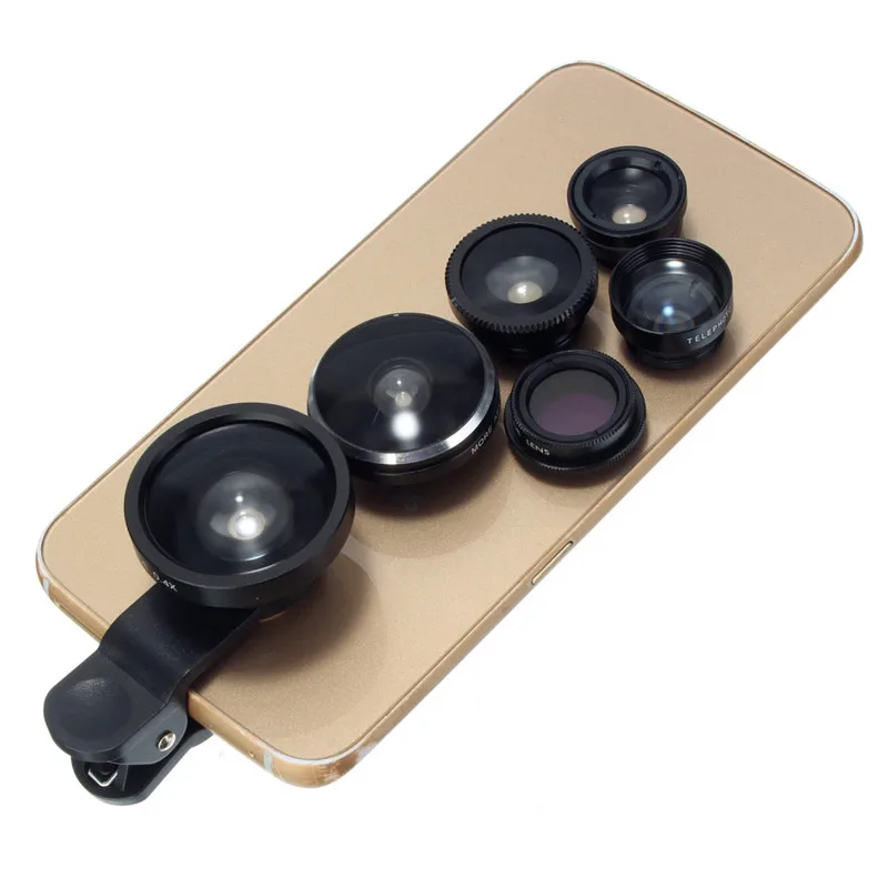 8 in 1 Clip On Camera Lens Kit Fisheyes + Wide Angle + Macro + CPL Polarizer Universal for all