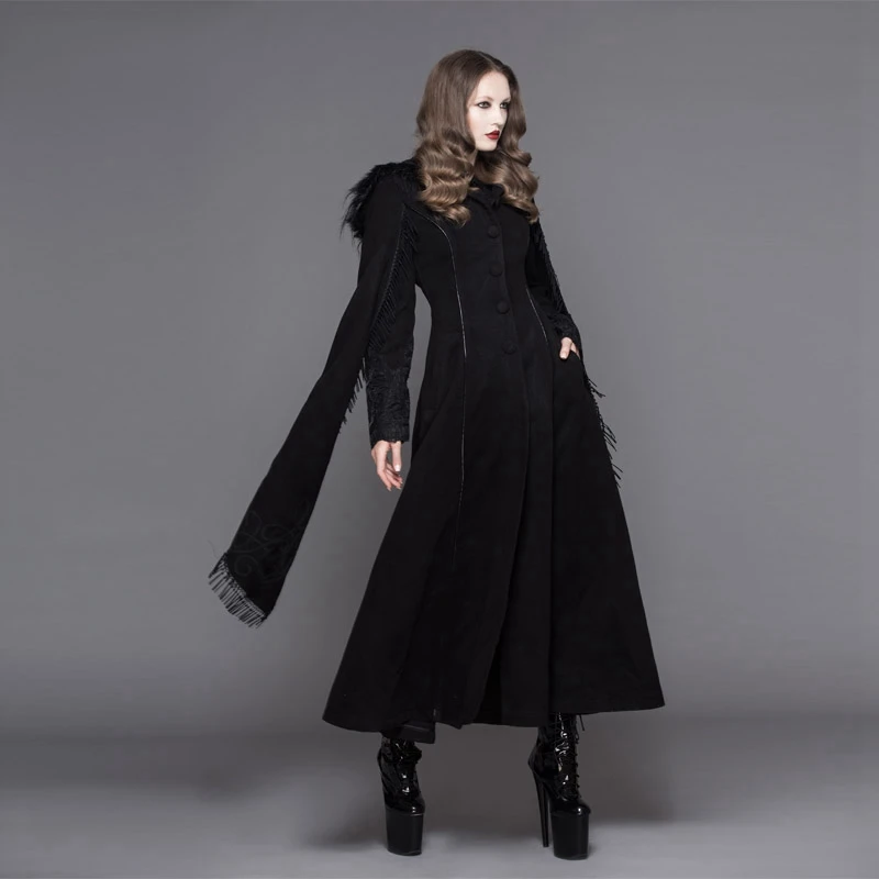 Devil Fashion Women's Angel Sleeve Tasseled Goth Long Coat CT02401/CT02402