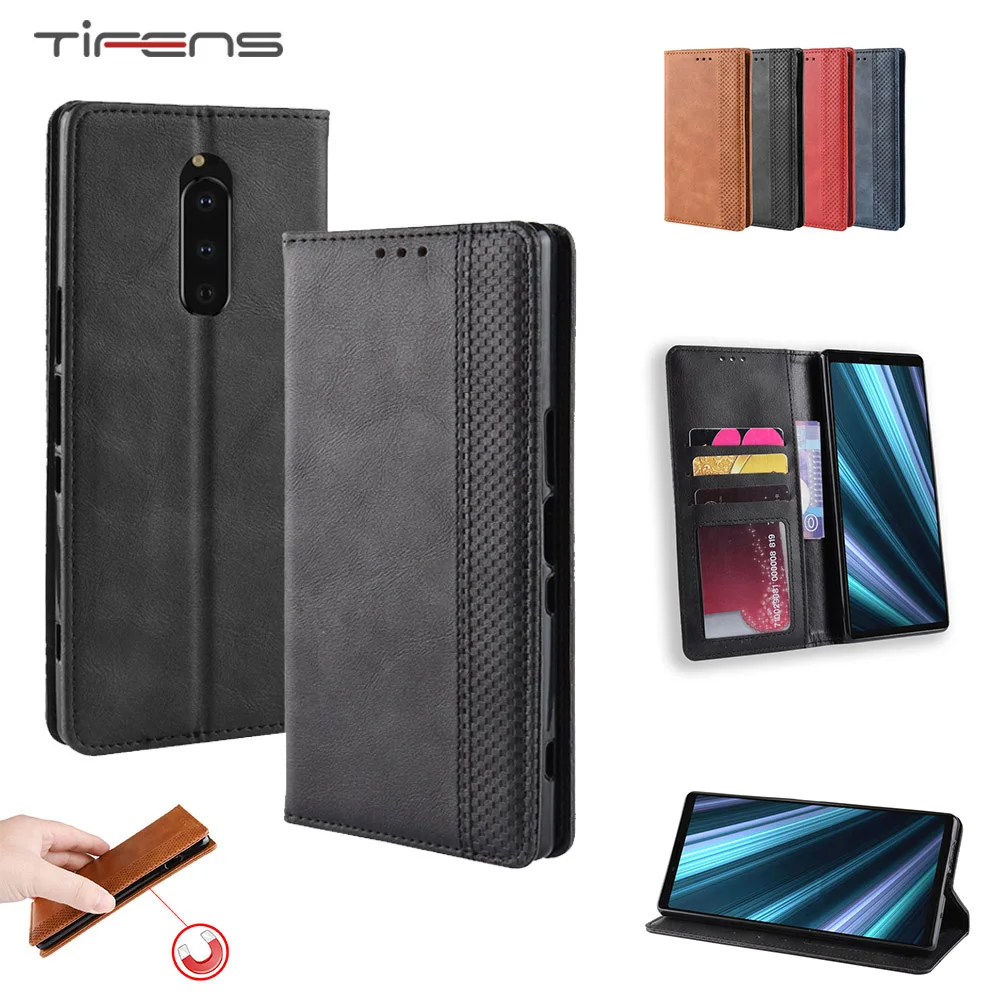 

Phone Case For Sony Xperia 1 10 Plus L3 XZ4 Cpmpact Luxury Leather Magnetic Flip Wallet Card Holder Soft Protection Cover Coque