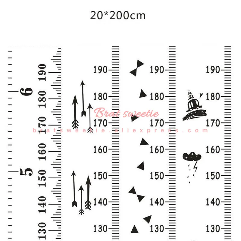 Линейка Для детей в скандинавском стиле, линейка для роста детей, Таблица размеров для измерения роста, линейка для детской комнаты, украшение для дома, художественное украшение
