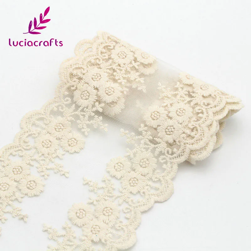 Lucia crafts, 1 год/партия, 12,5 см, отделка, кружево, хлопок, ленты, сделай сам, для свадебной вечеринки, Декор, искусство, шитье, материал, поставка N0402 - Цвет: Color 2 ivory