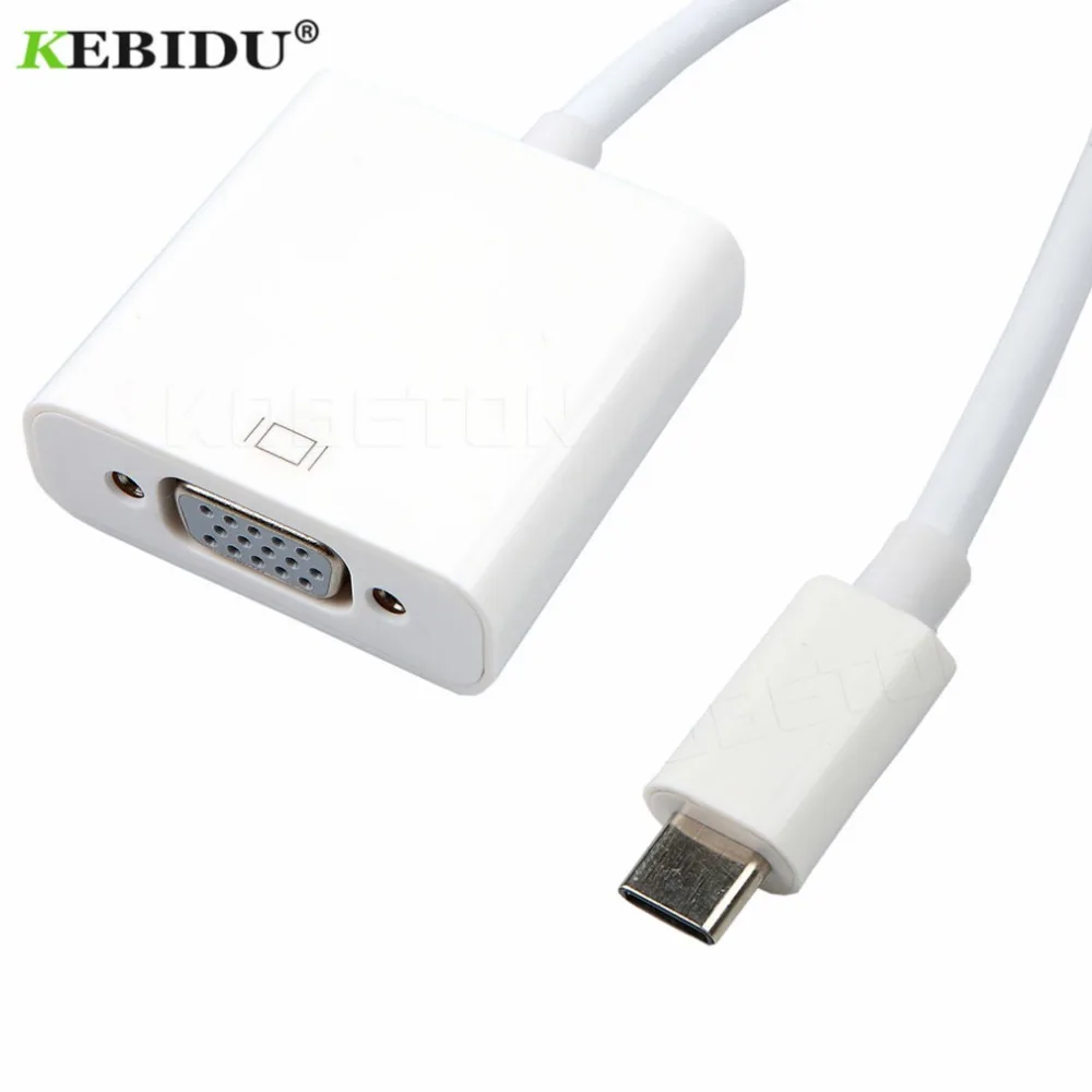 Кабель адаптер KEBIDU Type C VGA USB 3 1 штекер гнездо для Macbook 12 дюймов Chromebook Pixel Lumia