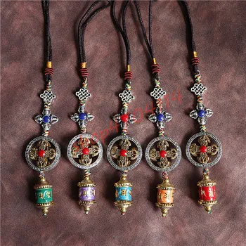 

Copper alloy, Cross Diamond pestle, six-character true words prayer wheel pendant, exquisite handicraft collection
