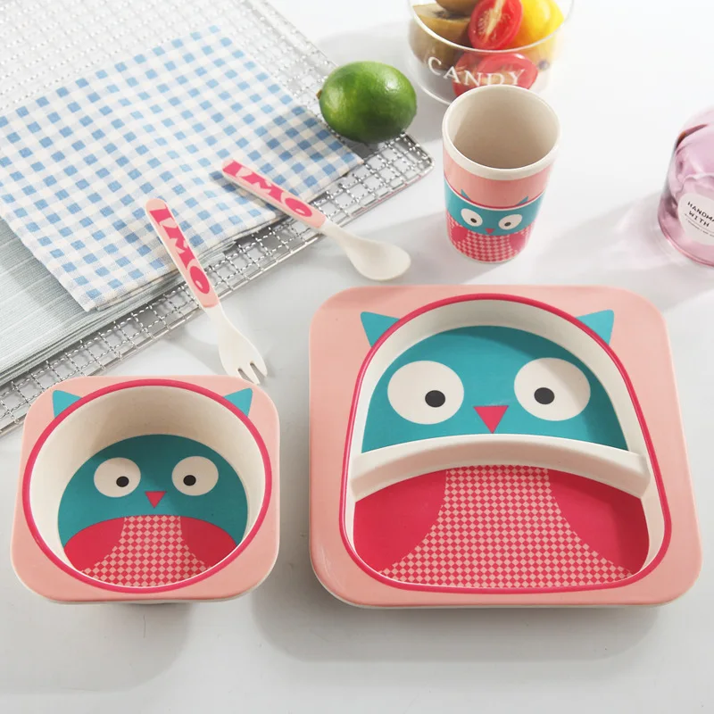 5pc/lot Printing Cartoon Cute Square Baby Feeding Set Bright Color Thick Plate Dinnerware Table Dishes for Kids T0029 5pc/lot Printing Cartoon Cute Square Baby Feeding Set Bright Color Thick Plate Dinnerware Table Dishes for Kids T0029