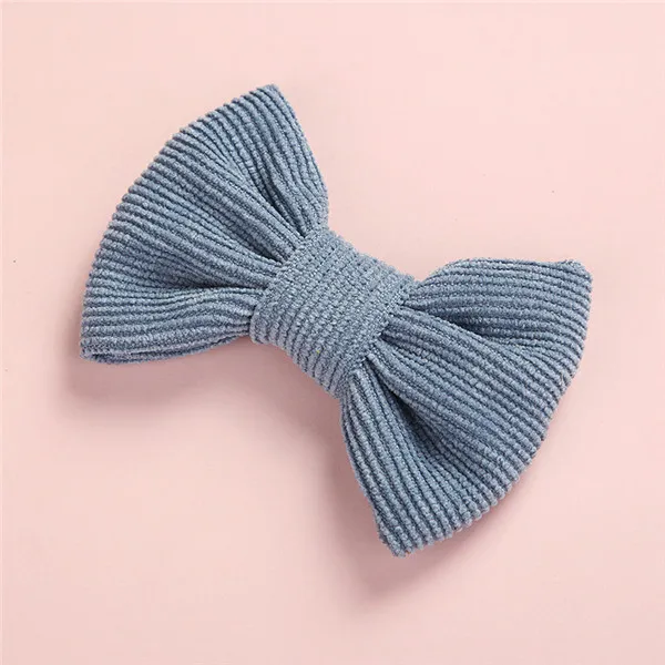 Winter Corduroy BOW Hair Clip or Headband, Hand Tied Bow Nylon Headbands, Baby Shower Gift, Girls Hair Accessories - Цвет: 16