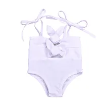 Детские купальники для девочек полиэстер Одна деталь купальники костюм бикини пляж узлом танкини Купальные костюмы комбинезон одежда K511