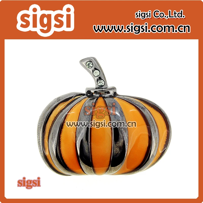 

Hot selling Pumpkin shape rhinestone brooch for Halloween