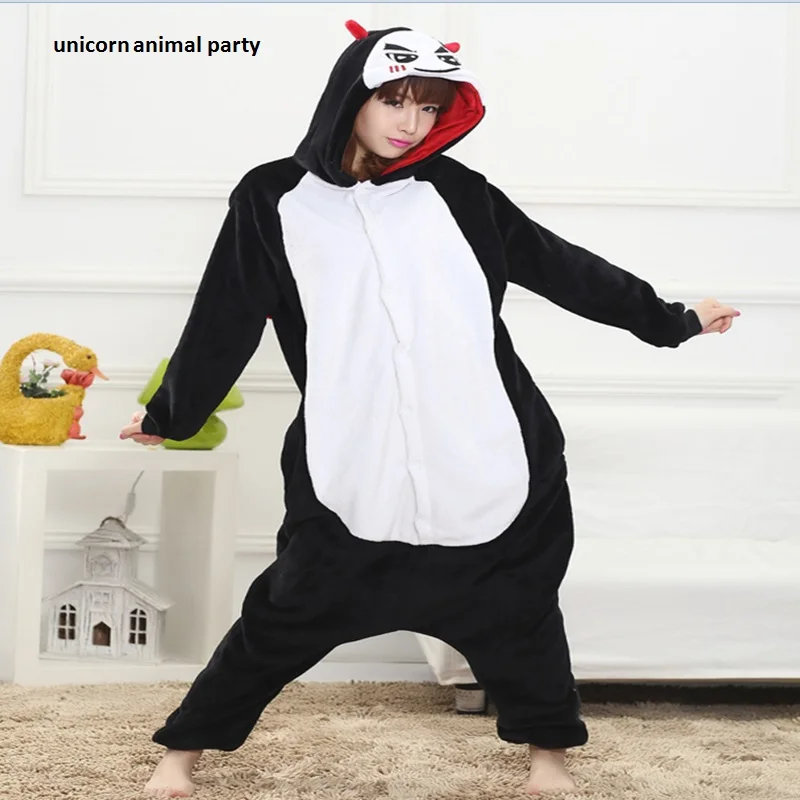 

Unisex Flannel Adult Onesie Devil Pajamas Animal Costume Cosplay Party Girls Fancy Sleepwear animation cartoon Halloween Costums