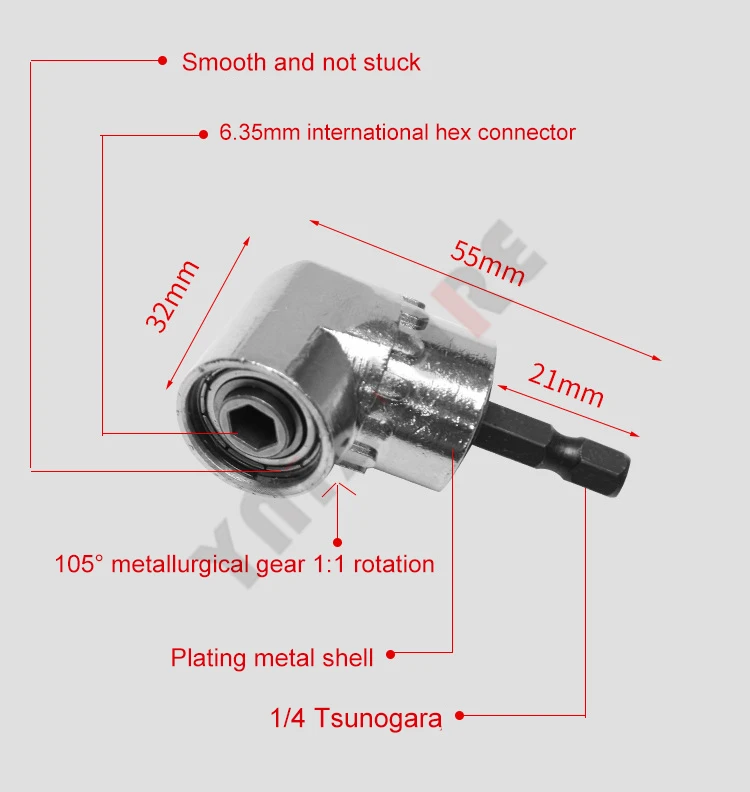 105 градусов угол расширения отвертка патрон-адаптер регулируемые биты насадки для отвертки бит правый угол головки