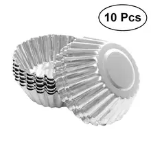 

Reusable Cupcake and Muffin Baking Cup Nonstick Ripple Aluminum Alloy Egg Tart Mold Flower Shape Tartlets Pans 10pcs