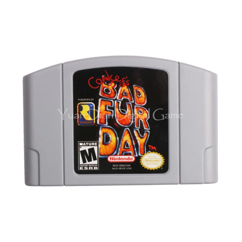 Nintendo N64 Video Game Cartridge Console Card Conker s Bad Fur Day English Language USA Version