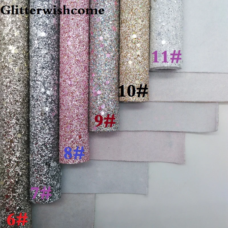 Glitterwishcome 30X134 см мини-рулон блестящей ткани винил, мягкий стрейч толстый блестящий кожаный винил для бантов, GM228