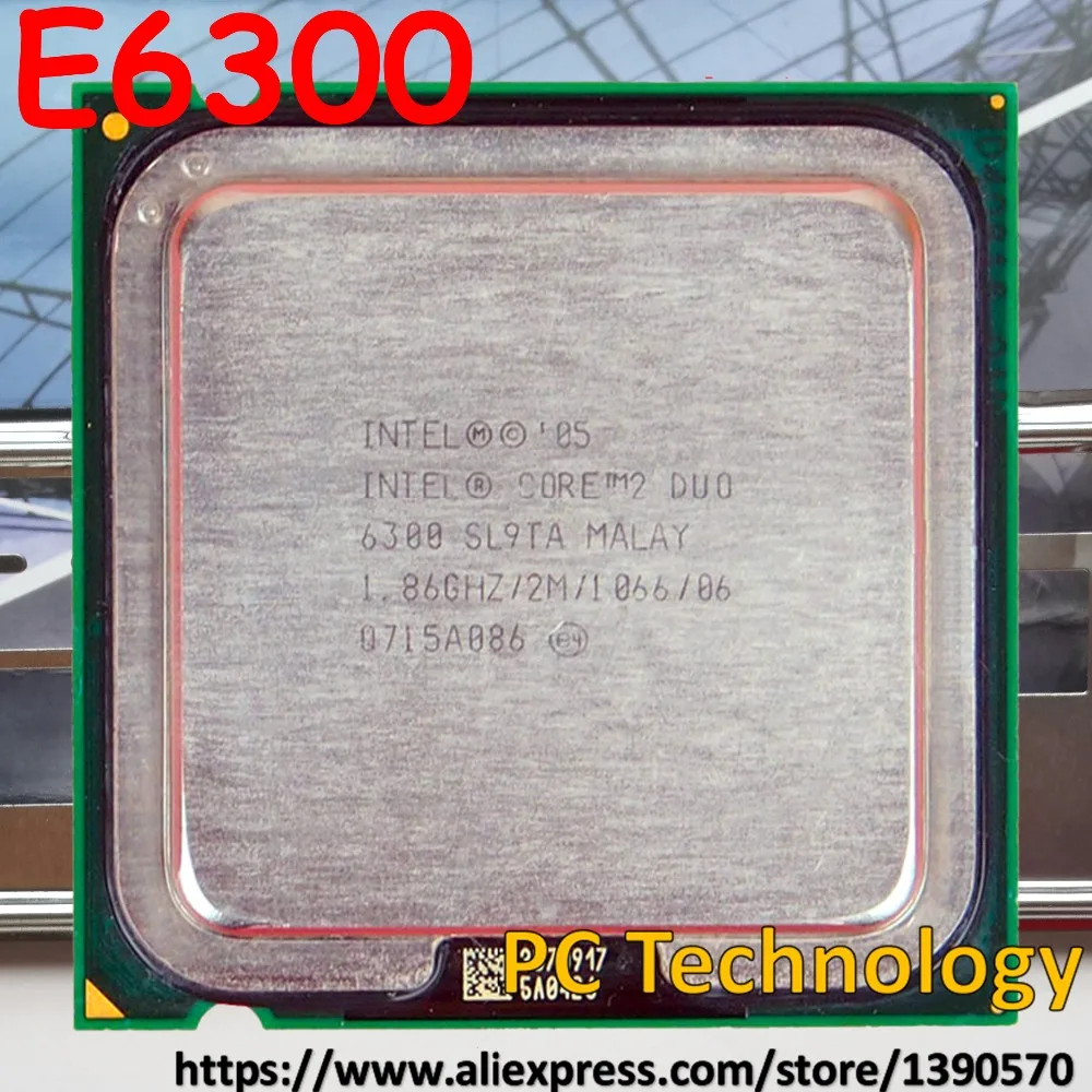 Оригинальный процессор Intel core 2 duo E6300 для настольного компьютера 1 86 ГГц/2 Мб/1066 МГц