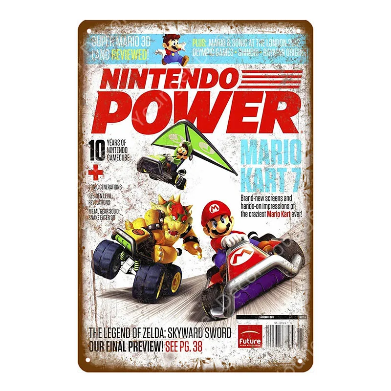Классический постер для видеоигр, nintendo power, мультяшная Наклейка на стену с Супер Марио, sega Gamer, настенная живопись, доска, декор для комнаты - Цвет: YD7976E