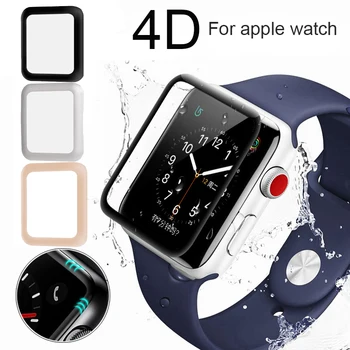 

BUMVOR For iWatch Screen Protector Film Full Cover 4D Curved Soft Edge Tempered Glass For Apple Watch 42mm/38mm Series 3/2/1