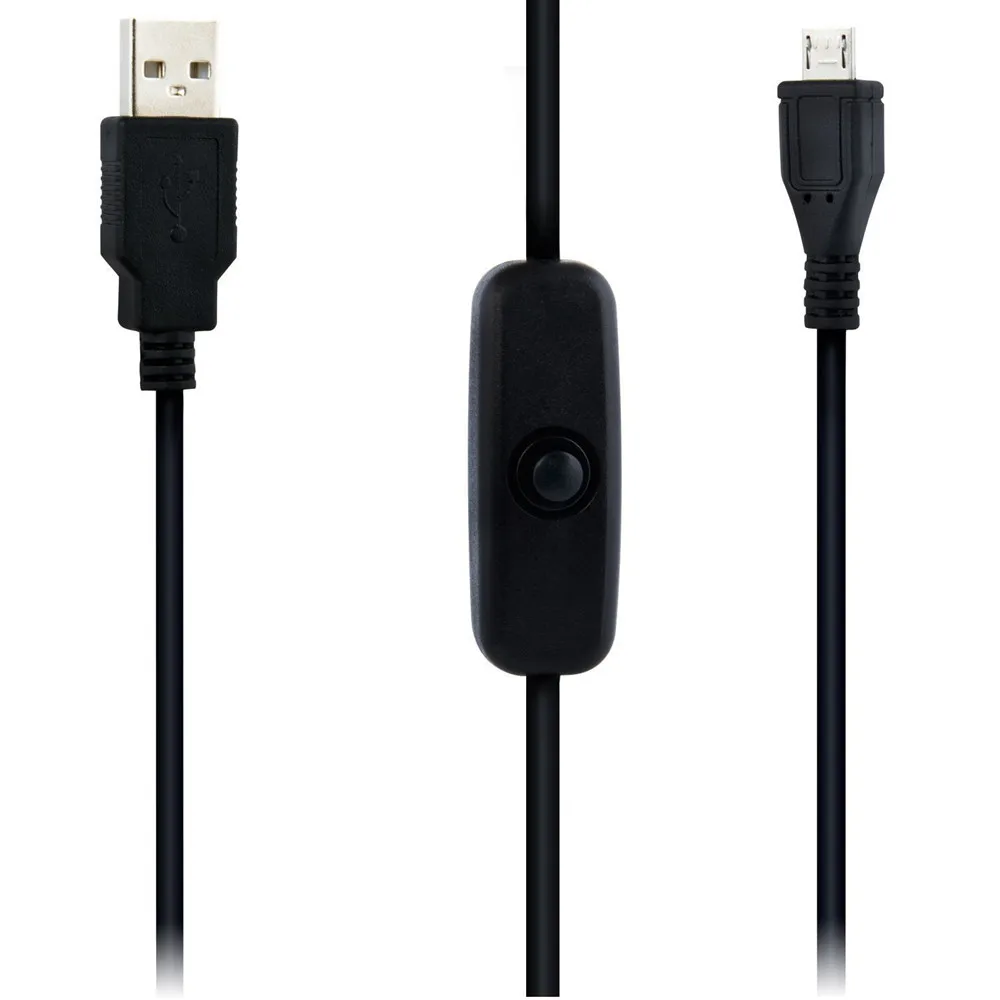 Зарядный кабель USB-Micro USB с переключателем ВКЛ./ВЫКЛ. Для Raspberry Pi простой