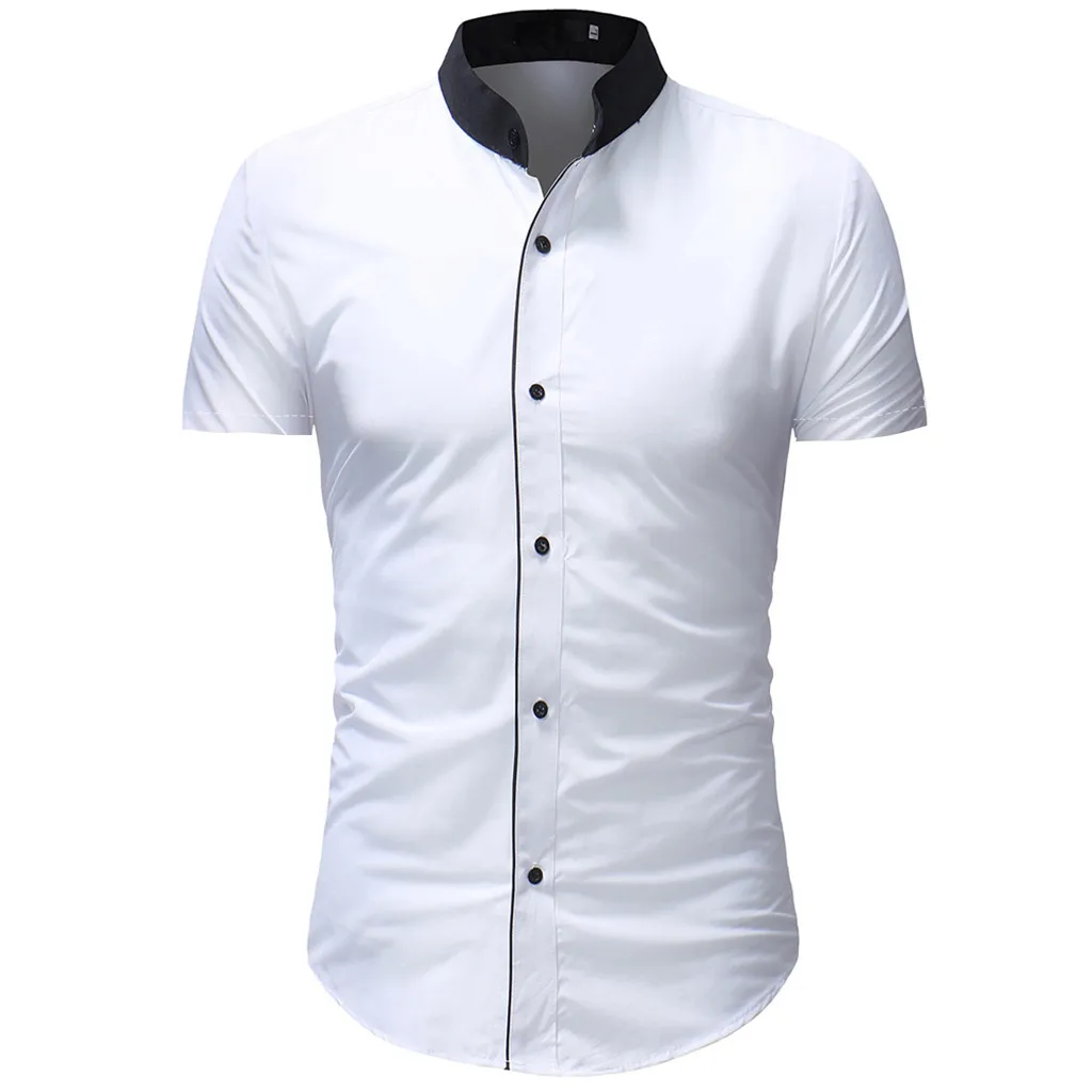 Shirt 2019 Brand Plus Size White Shirts Casual Button Short Sleeve Shirt Top Blouse Casual Holiday Vacation Clothing Camisas
