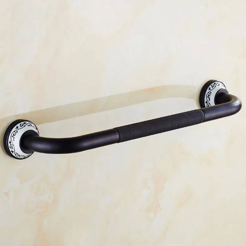 Высококачественный черный масляный матовый поручень для ванной ручкой Противоскользящий латунный подлокотник для ванной поручни